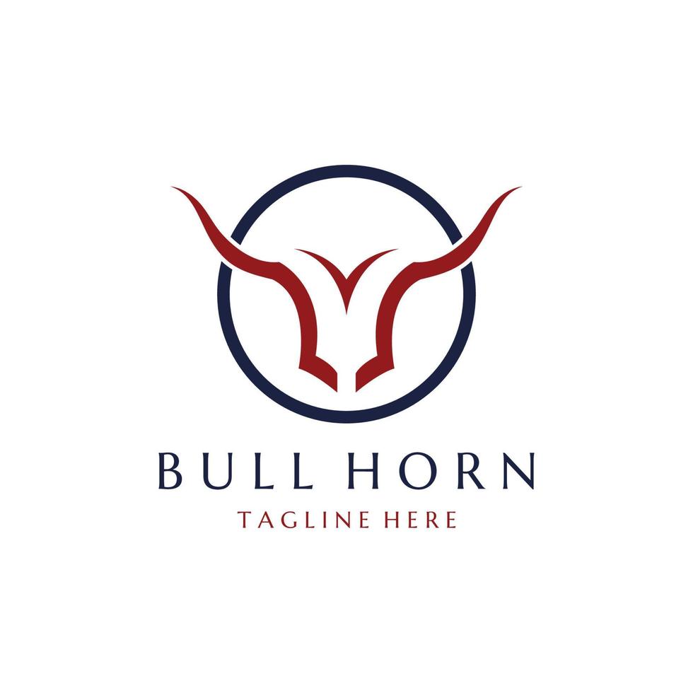 Stier Horn Logo mit Vorlage Vektor Stil.