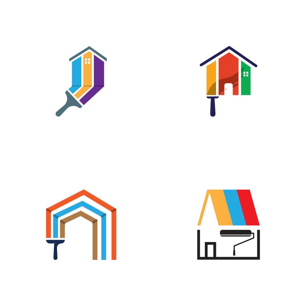 vektor mall hus målning logotyp design. mång Färg Hem målning, dekoration och reparera tjänster