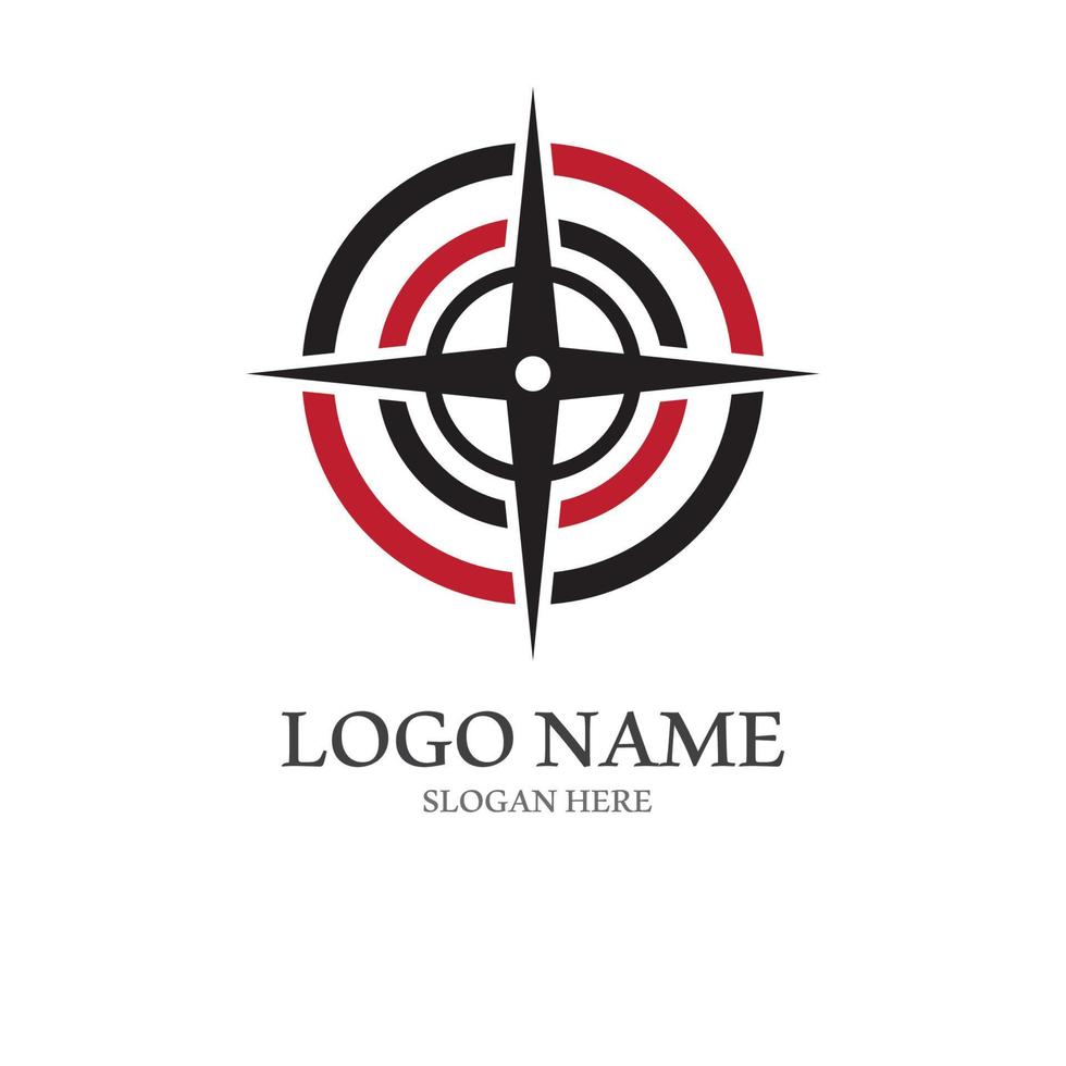 Kompass Logo und Symbol mit Vektor Konzept Illustration Vorlage