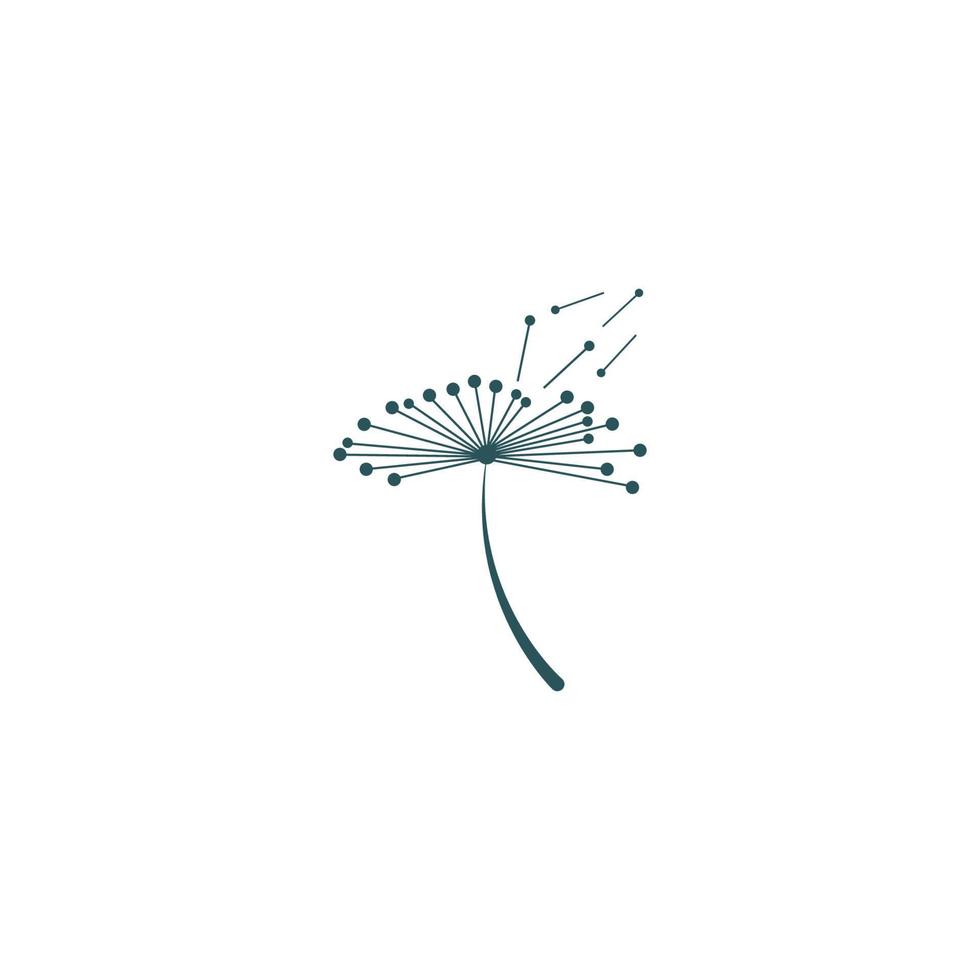 Löwenzahn Blume Logo mit Vorlage Vektor Illustration