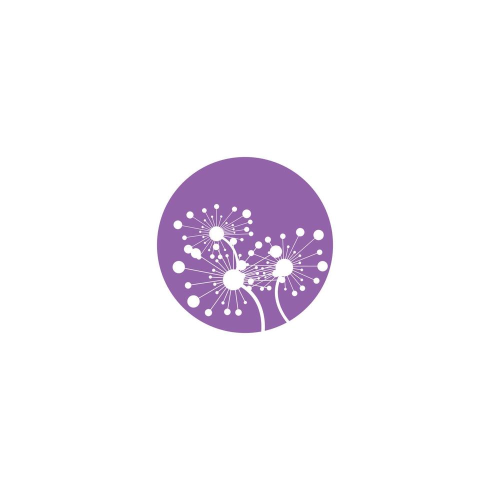 Löwenzahn Blume Logo mit Vorlage Vektor Illustration