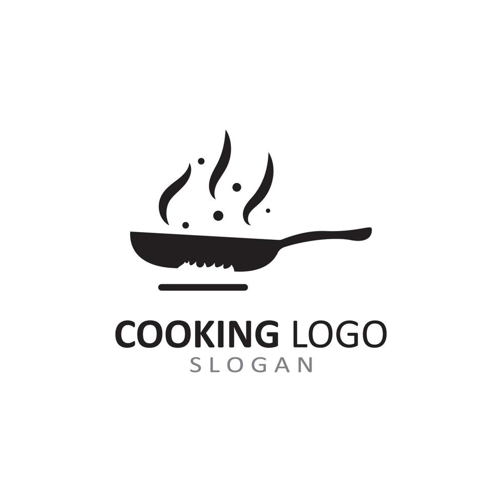 Utensilien Logo zum Kochen mit Konzept Vektor Vorlage