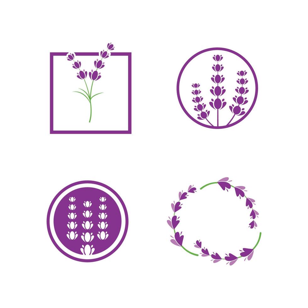 frisch Lavendel Blume Logo eben Design Vorlage vektor