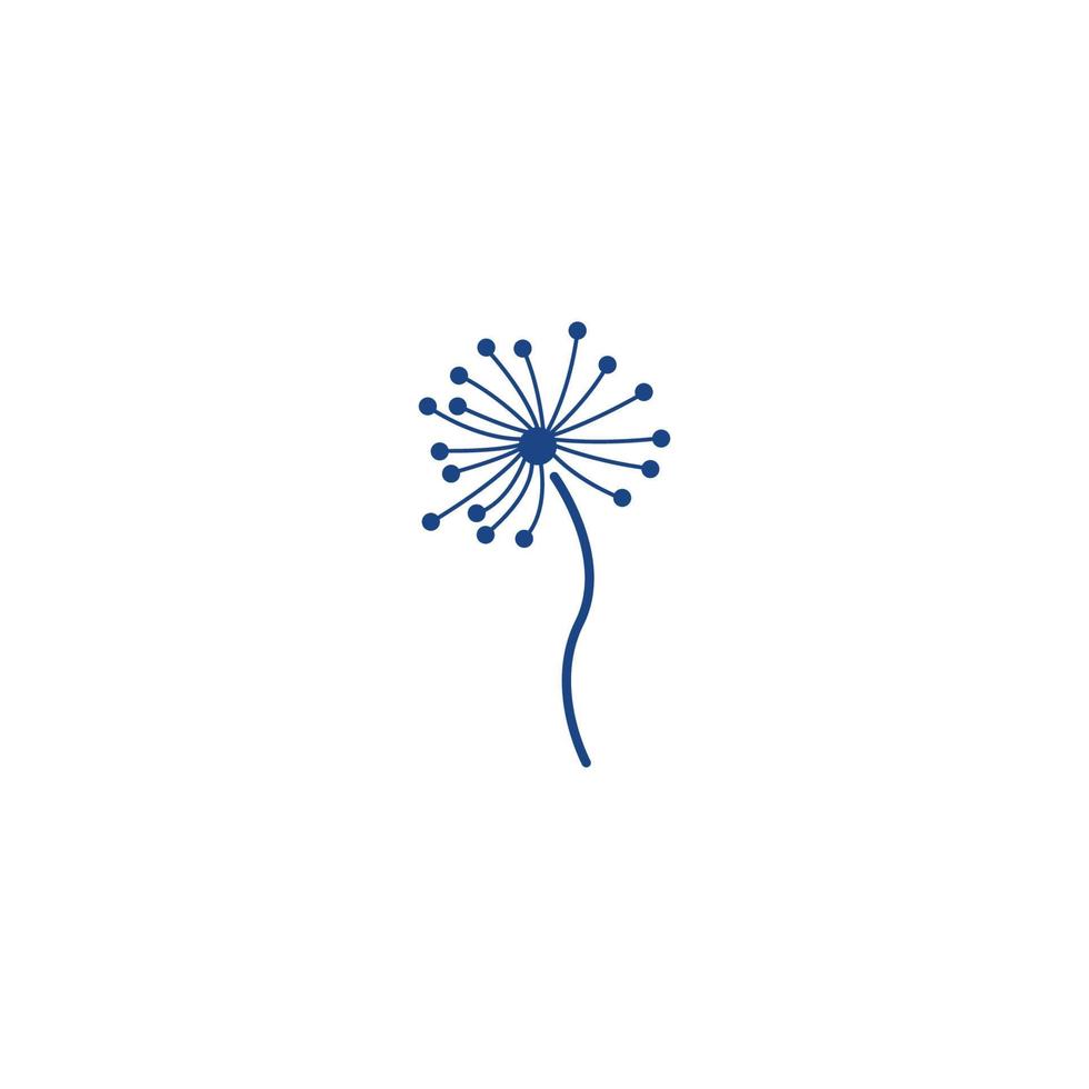 Löwenzahn Blume Logo mit Vorlage Vektor Illustration