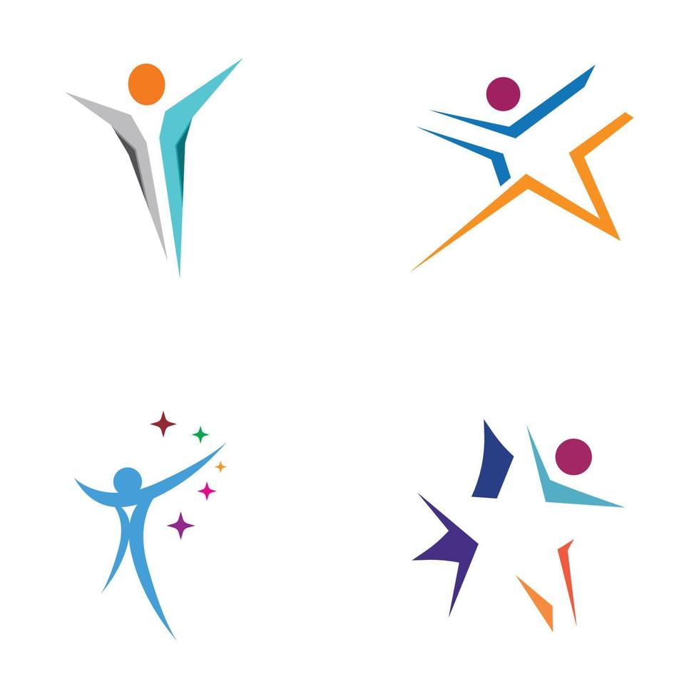 Star Menschen Logo Design mit Vektor Illustration Vorlage