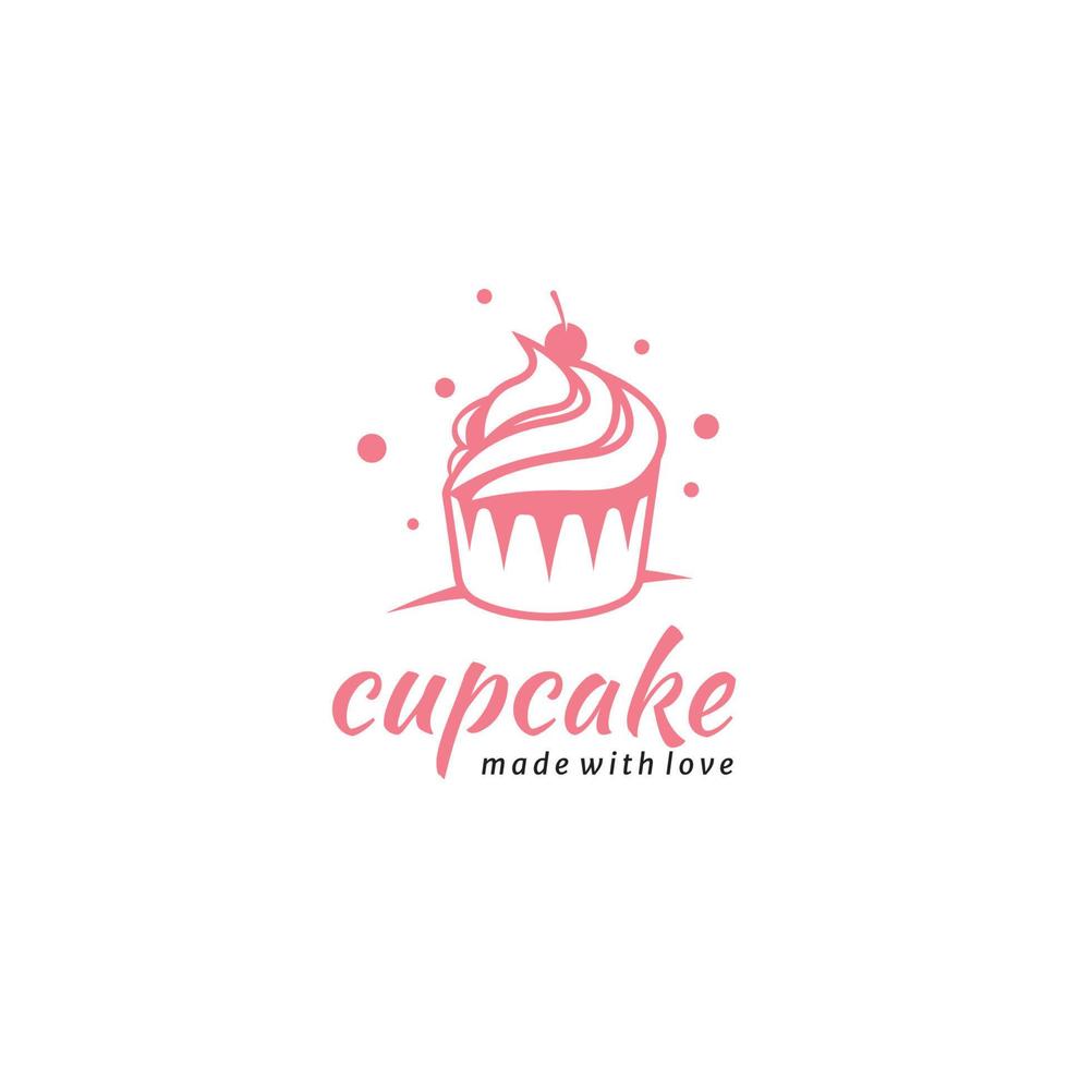 Cupcake Vektor Logo Vorlage. Logo zum Kuchen Geschäft, Aufkleber, Etikett, usw.