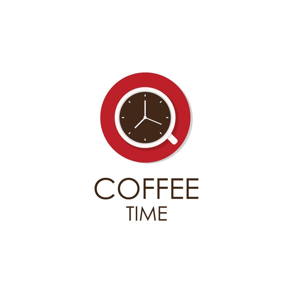 kaffe tid vektor illustration logotyp mall med platt begrepp.