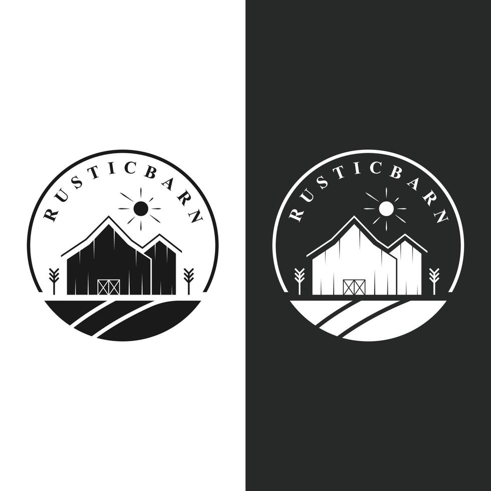 Land Bauernhaus oder Bauernhof Scheune Logo Vorlage. vektor