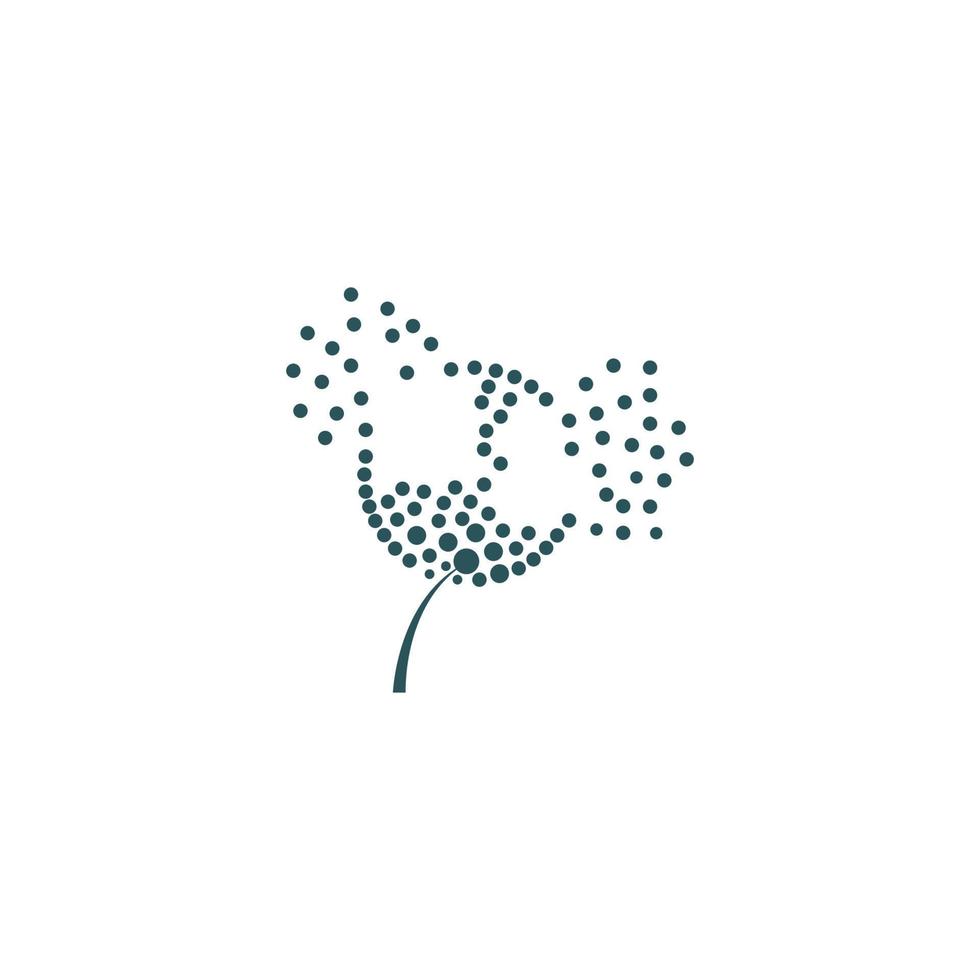 maskros blomma logotyp med mall vektor illustration