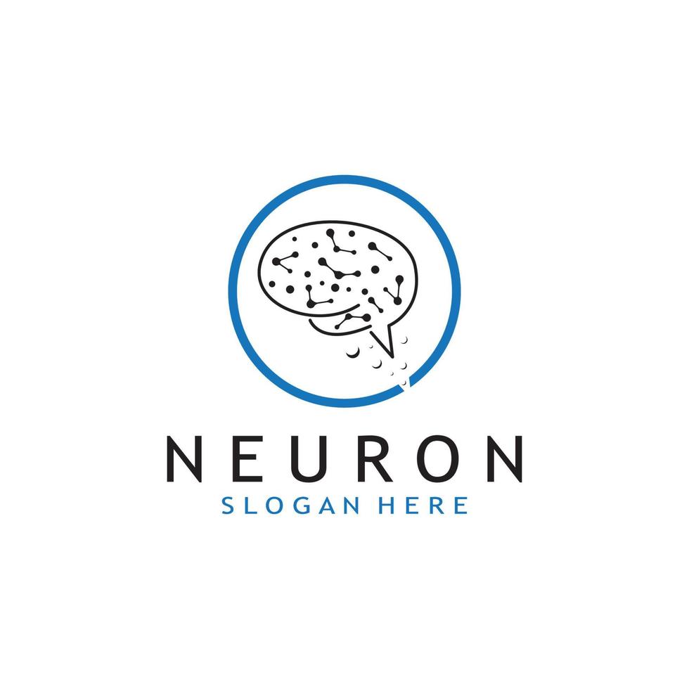 nerv cell logotyp eller nervcell logotyp med vektor mall