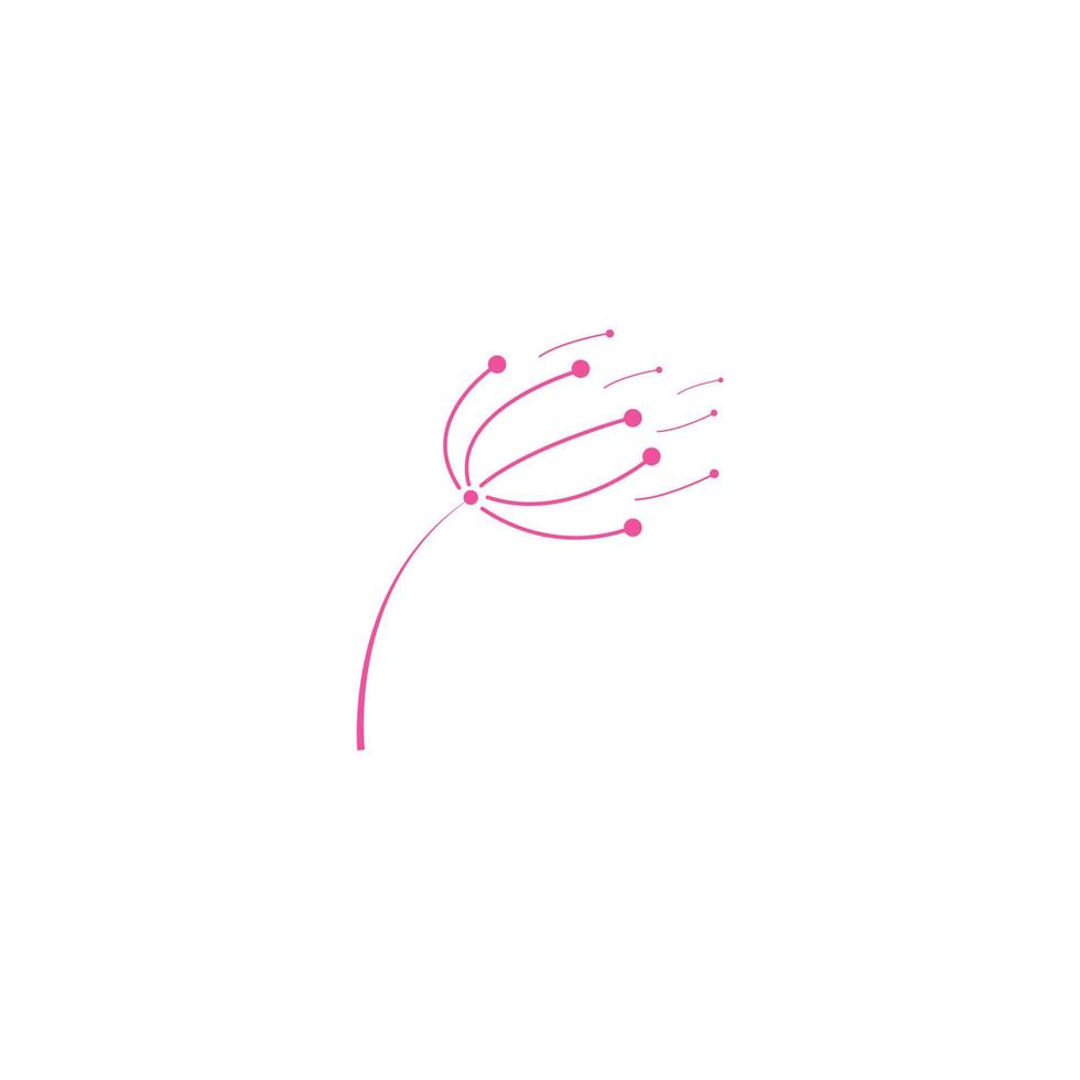 Löwenzahn Blume Logo mit Vorlage Vektor Illustration