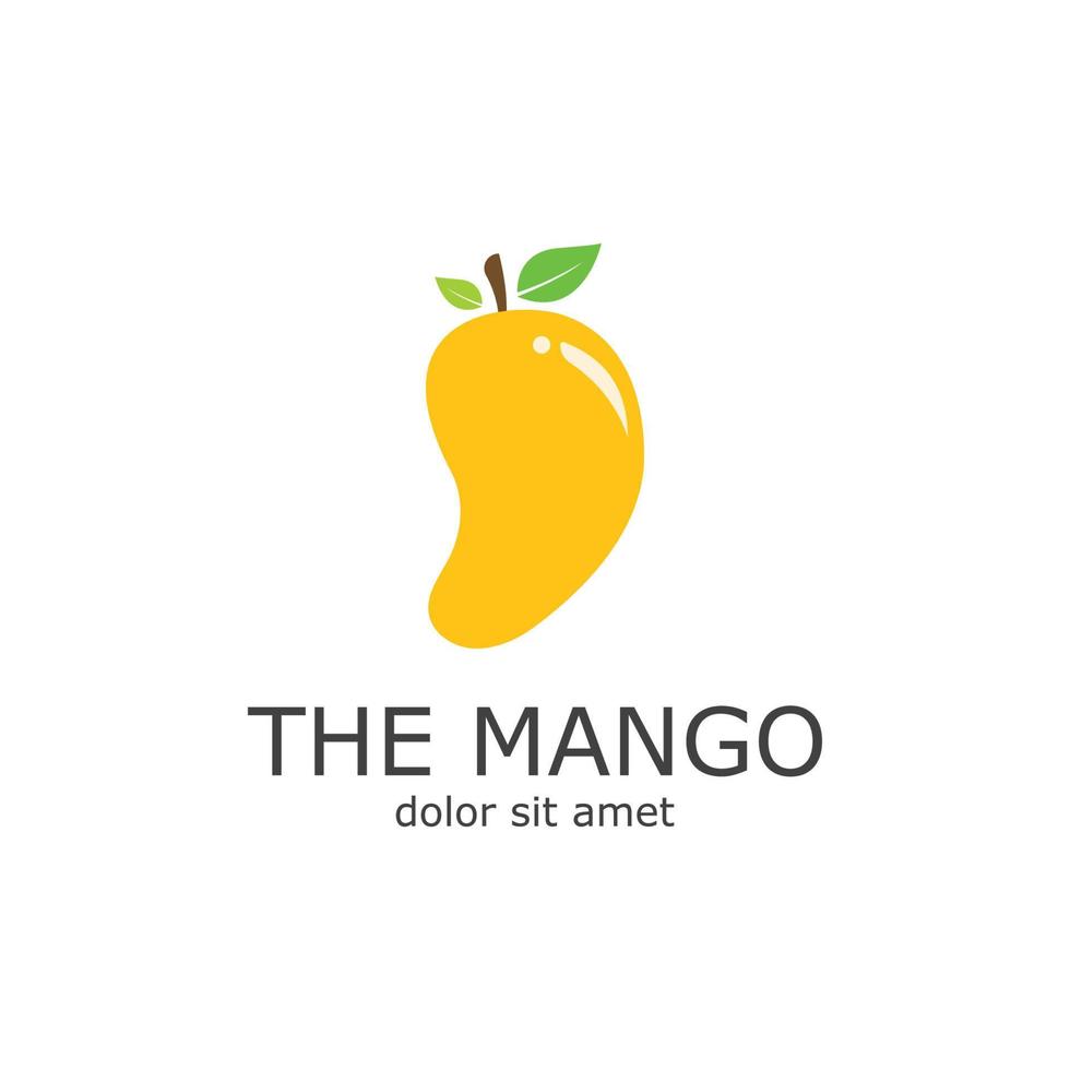 vektor mango frukt logotyp mall. mango ikon i platt begrepp.