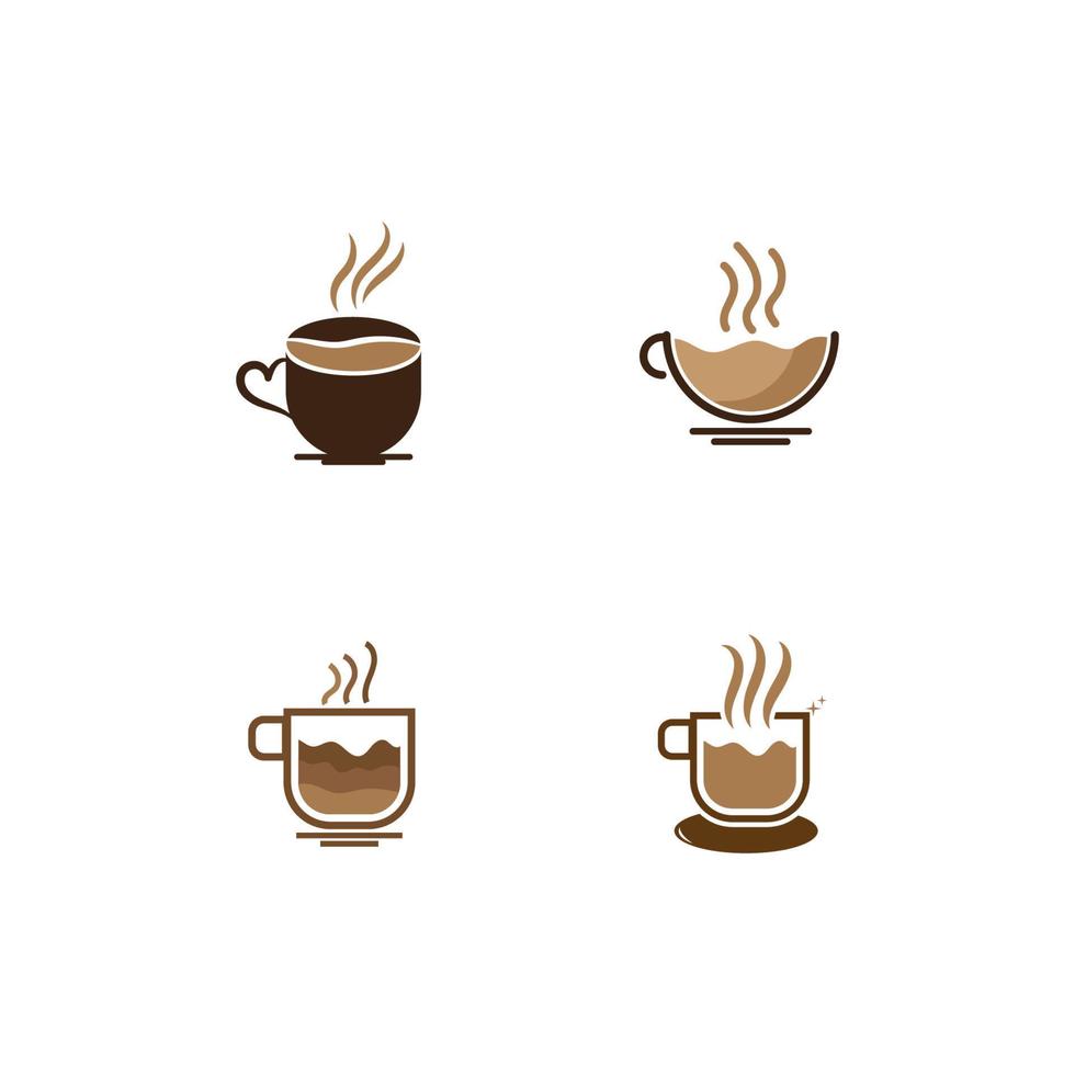 kaffe kopp logotyp med vektor stil mall