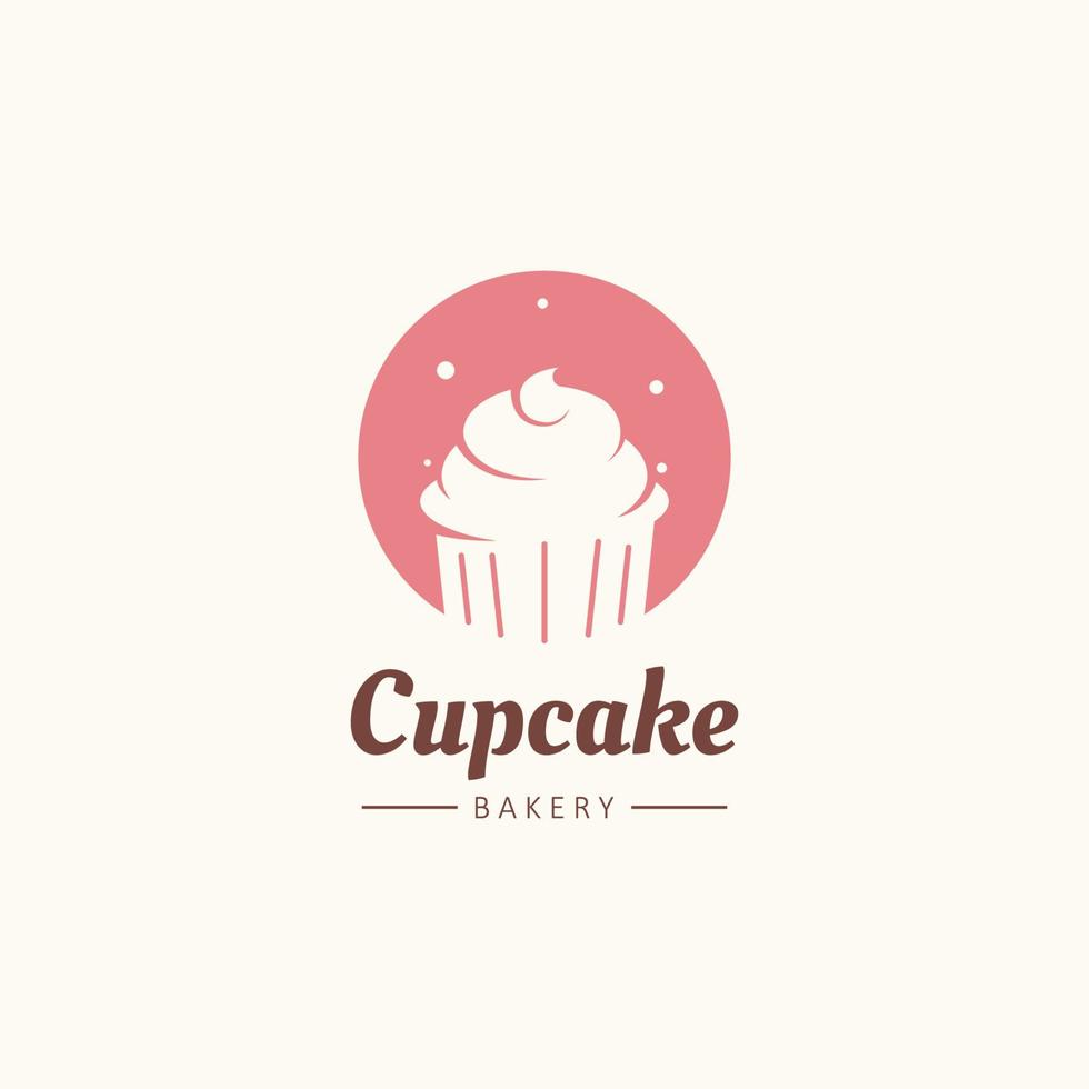 Cupcake Vektor Logo Vorlage. Logo zum Kuchen Geschäft, Aufkleber, Etikett, usw.