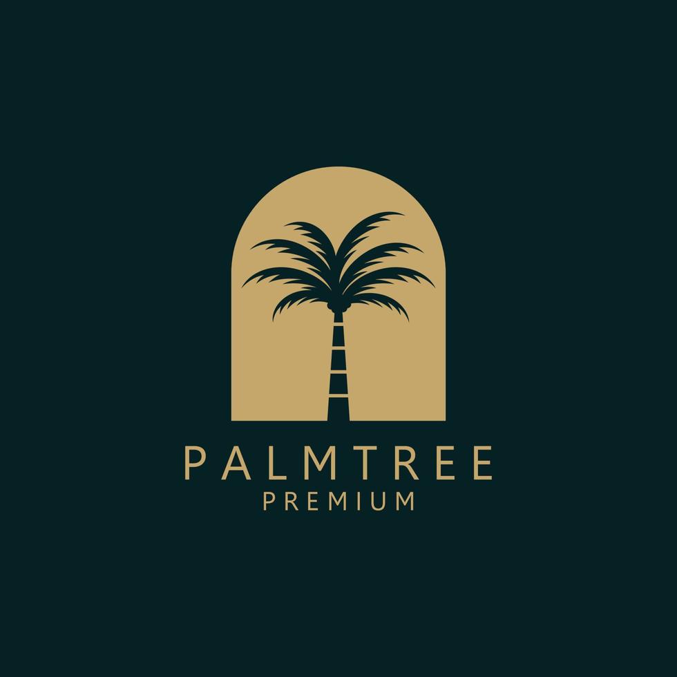 palm träd sommar logotyp mall vektor