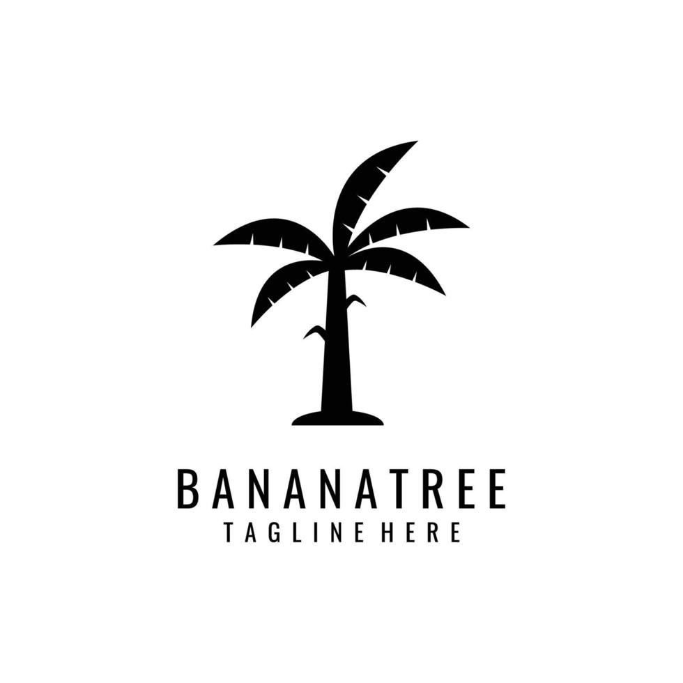 Banane Baum Silhouette Vektor einfach Logo Vorlage.