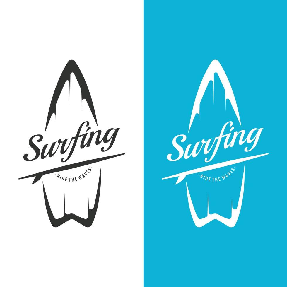 surfingbräda årgång logotyp mall. vektor