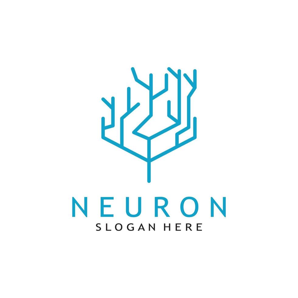 hjärna logotyp eller nerv cell logotyp med vektor illustration mall