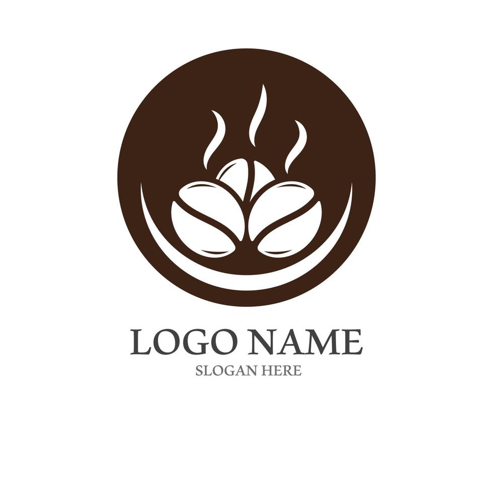 kaffe kopp logotyp med vektor stil mall