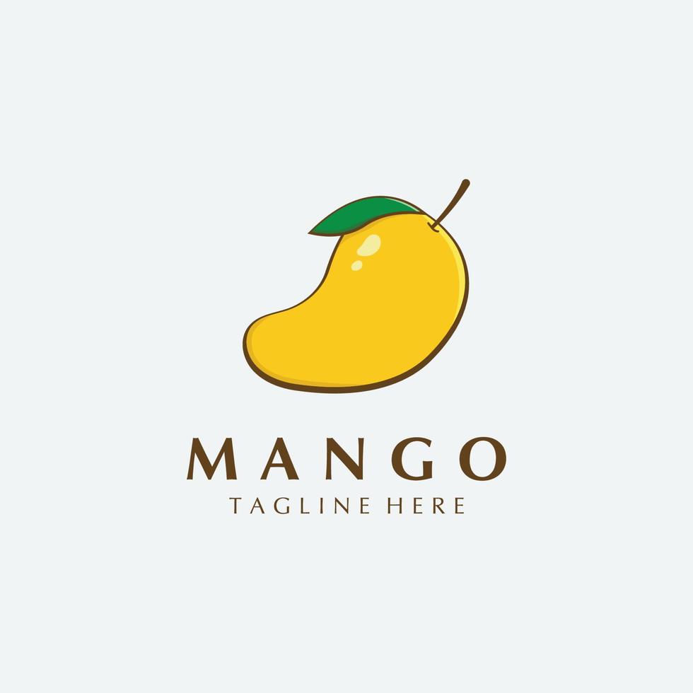 Vektor Mango Obst Logo Vorlage. Mango Symbol im eben Konzept.