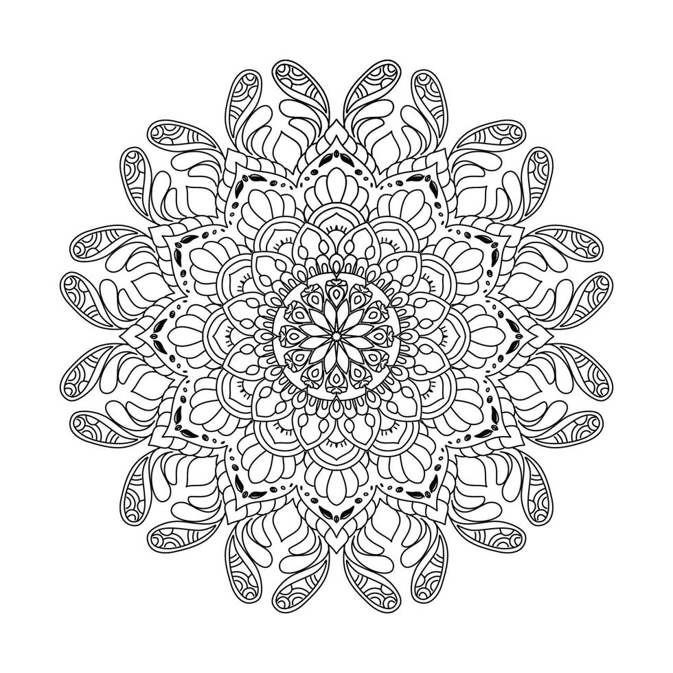 mandala färg bok. tapet design, bricka mönster, skjorta, hälsning kort, klistermärke, spets mönster och tatuering. dekoration för interiör design. vektor etnisk orientalisk cirkel prydnad. vit bakgrund