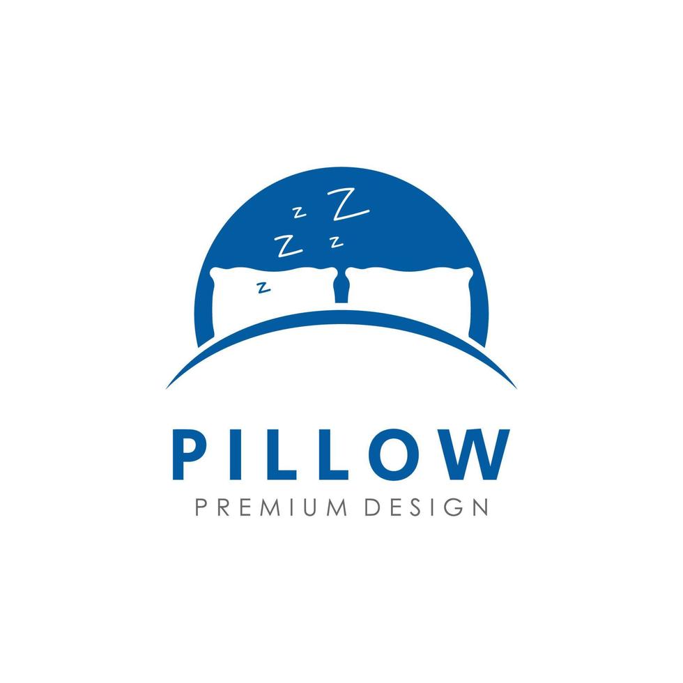 sovande kudde logotyp mall. logotyp för företag, interiör, möbel och sömn symbol. vektor