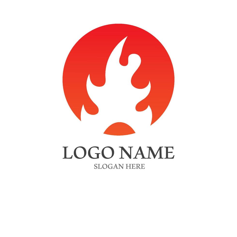 flammande brand, glöd, eldkula logotyp och symbol vektor bild. med mall illustration redigering.