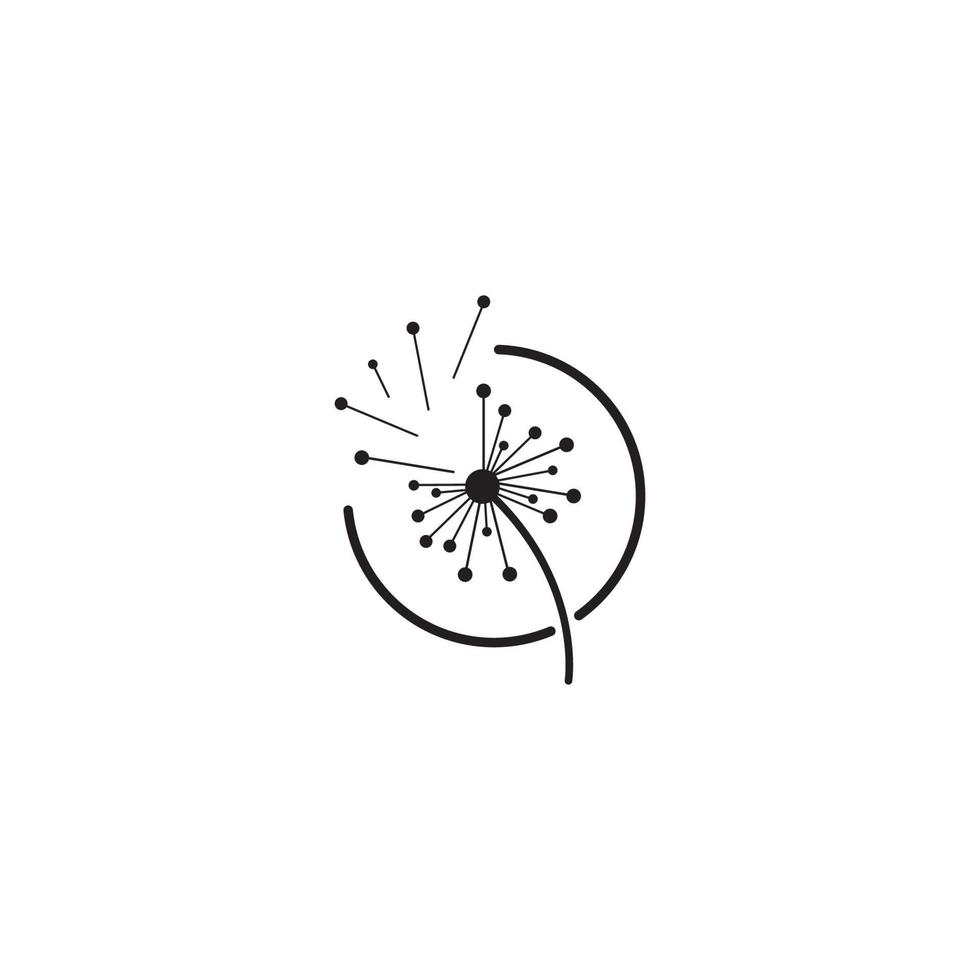 maskros blomma logotyp med mall vektor illustration