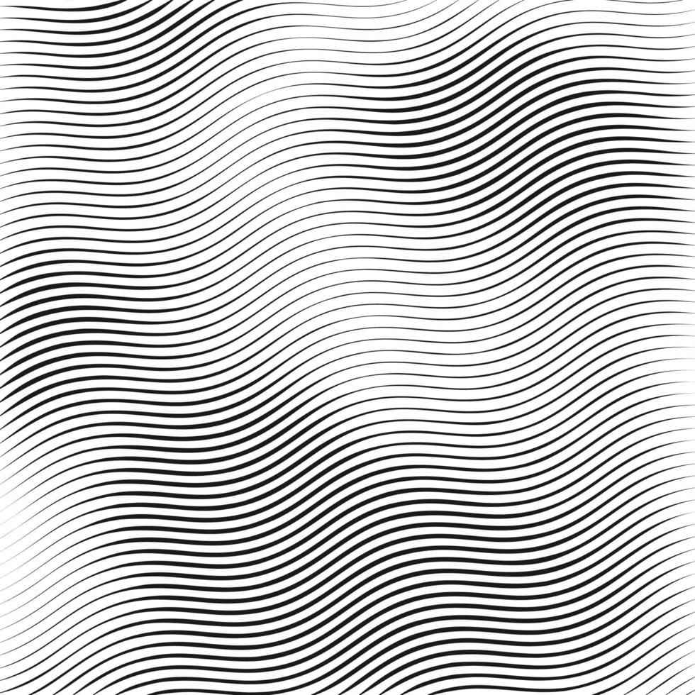 rand vågig rader. svartvit vågig textur isolerat på vit bakgrund. vektor illustration