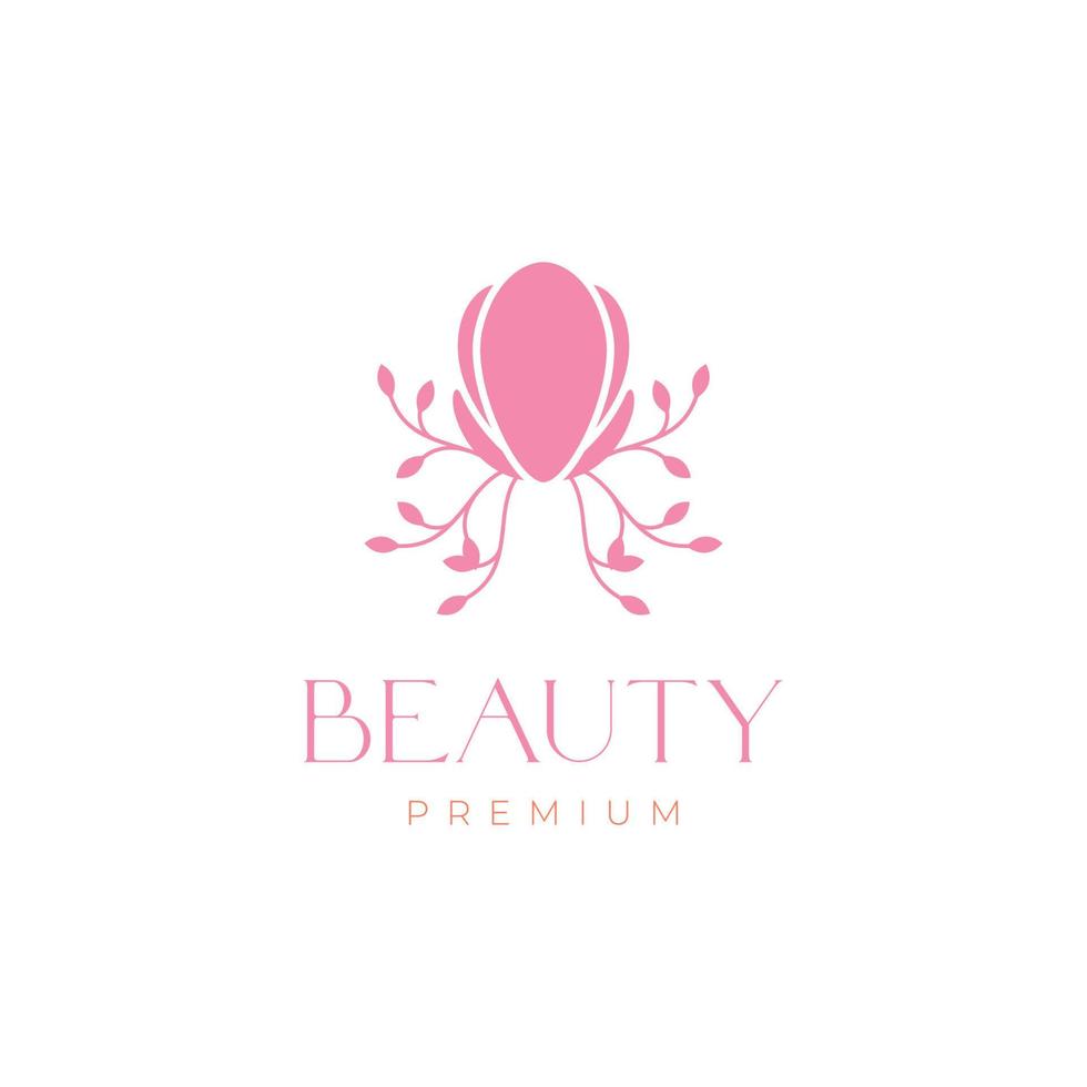 Schönheit Pflanze Blumen Rose blühen feminin minimal Logo Design Vektor