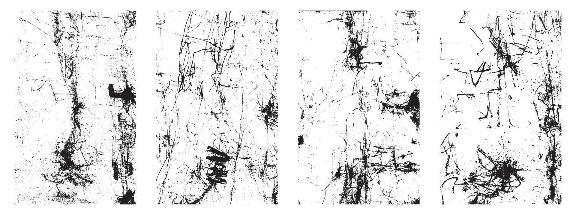 uppsättning av grunge vektor texturer. svart och vit bakgrunder med ångest effekter. eps 10.