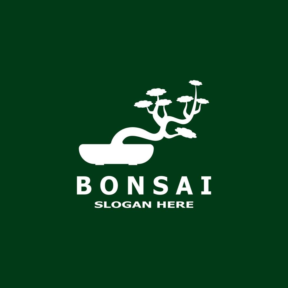 bonsai träd växt vektor logotyp illustration