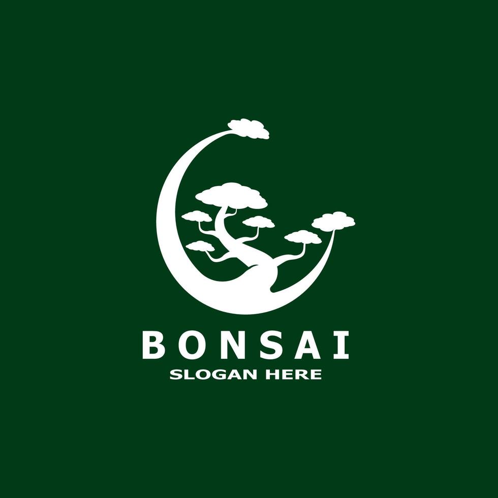 bonsai träd växt vektor logotyp illustration