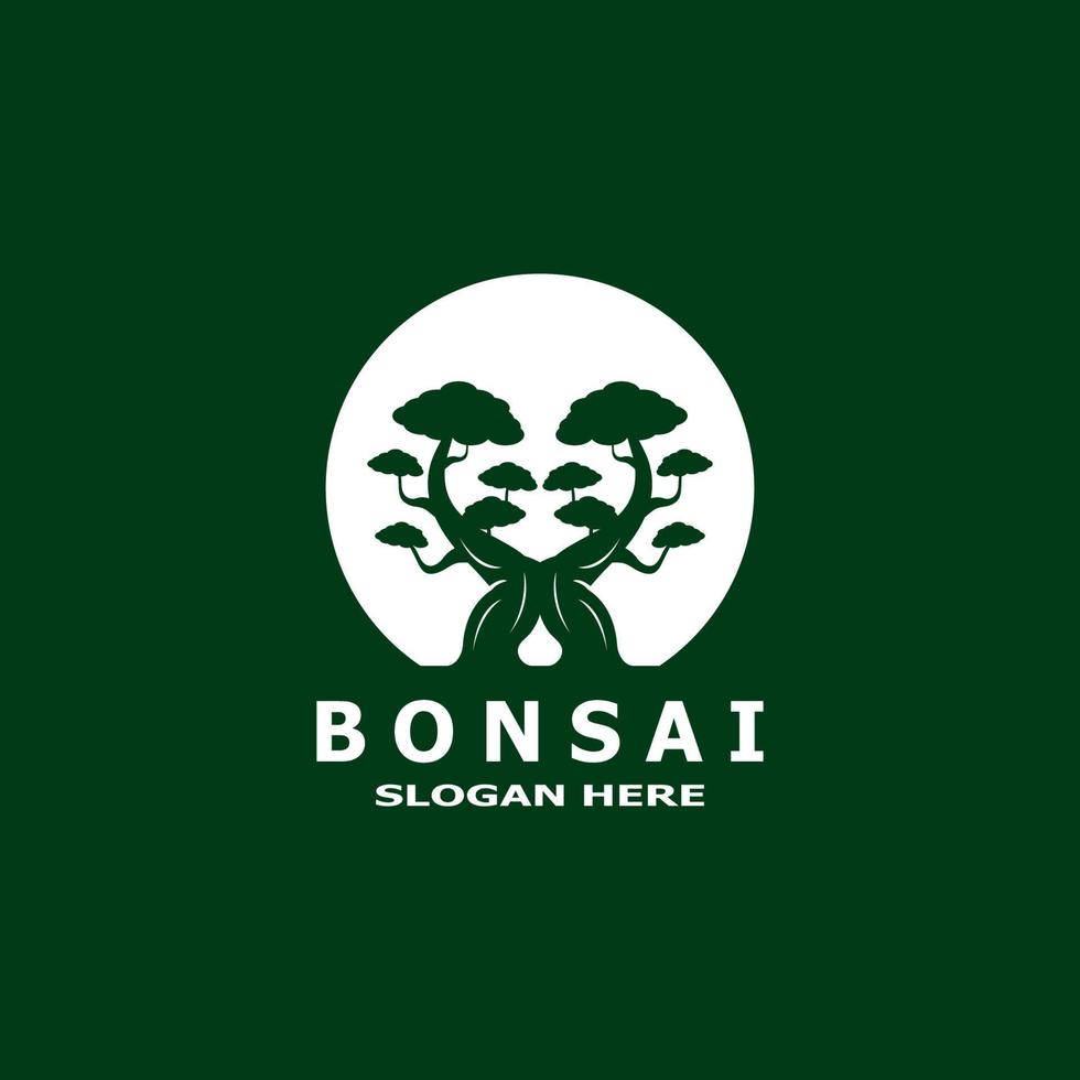 Bonsai Baum Pflanze Vektor Logo Illustration