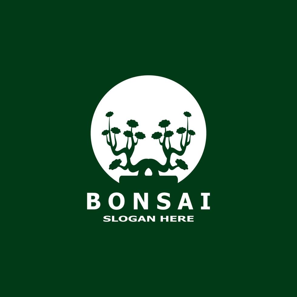 bonsai träd växt vektor logotyp illustration