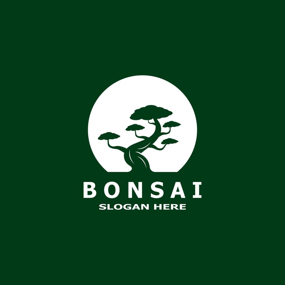 bonsai träd växt vektor logotyp illustration