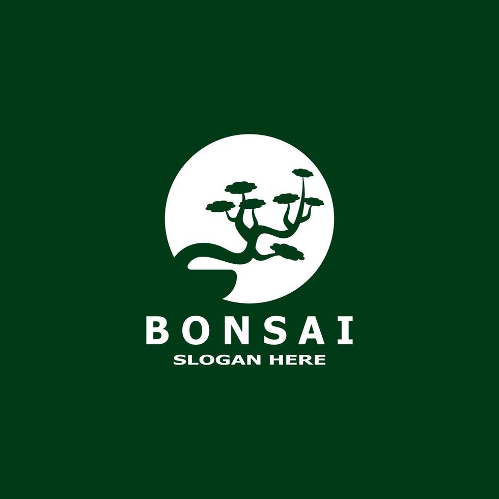 bonsai träd växt vektor logotyp illustration