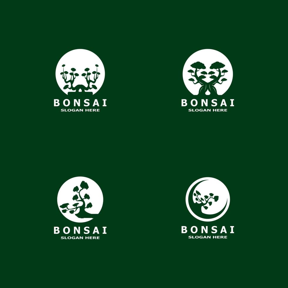 bonsai träd växt vektor logotyp illustration