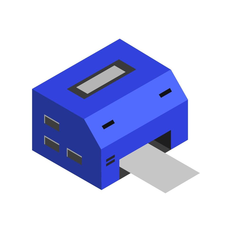 isometrisk skrivare på vit bakgrund vektor
