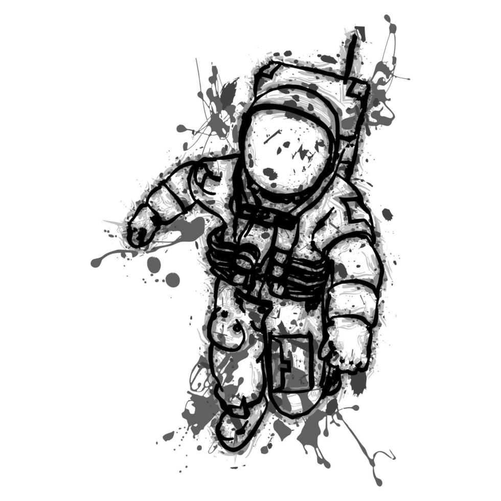 Grunge-Astronautenillustration vektor