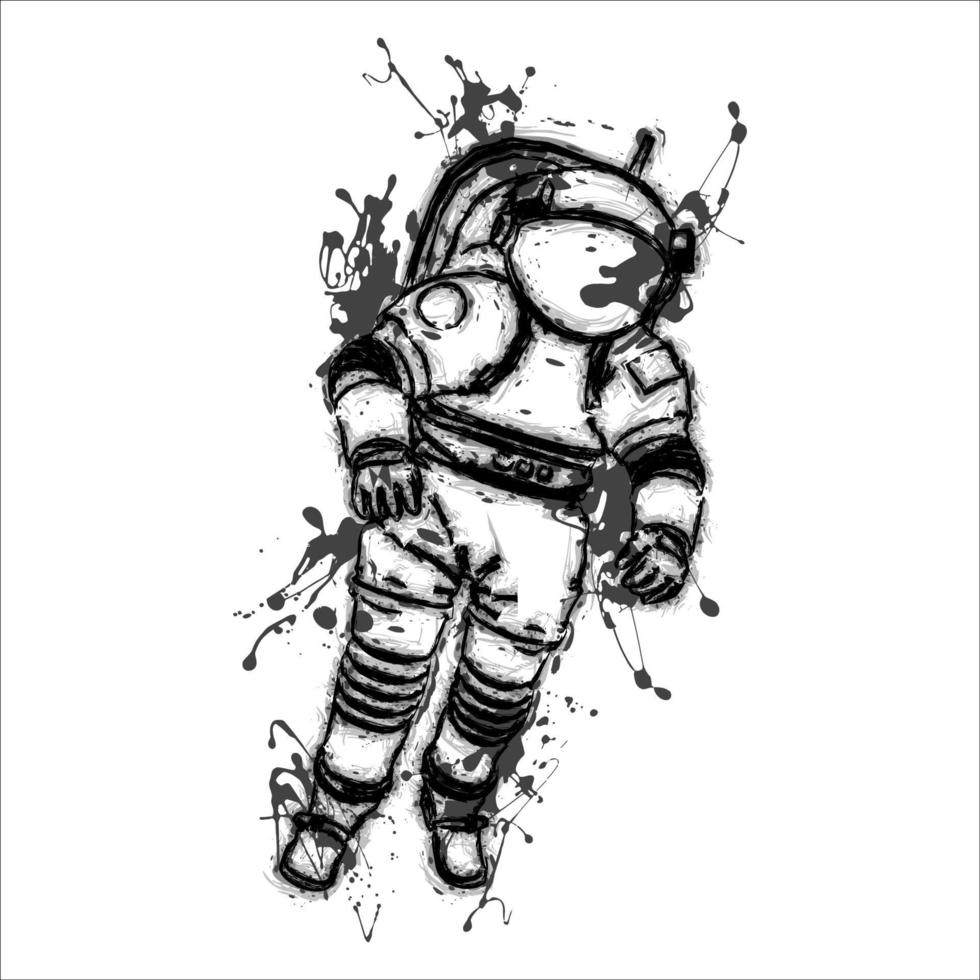 Grunge-Astronautenillustration vektor