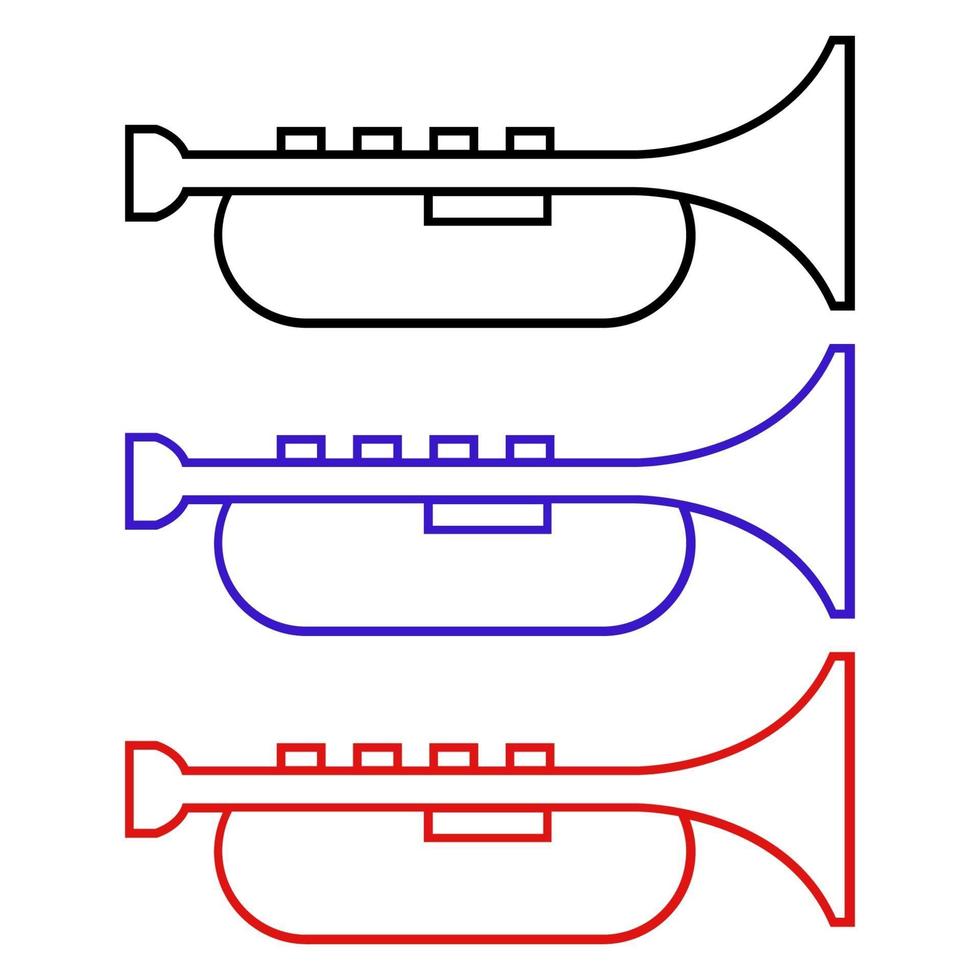trumpetuppsättning på vit bakgrund vektor