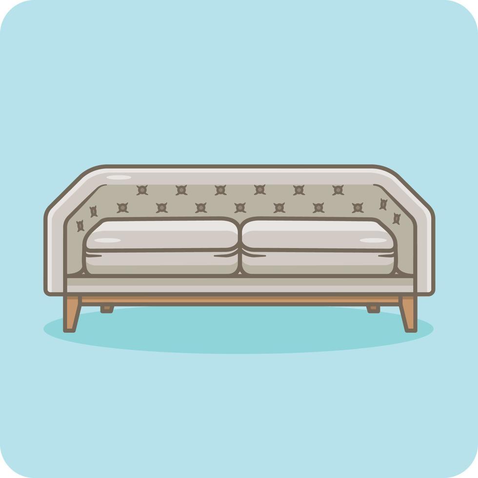 modern Sofa grau Farbe Innere Design, Vektor und Illustration.