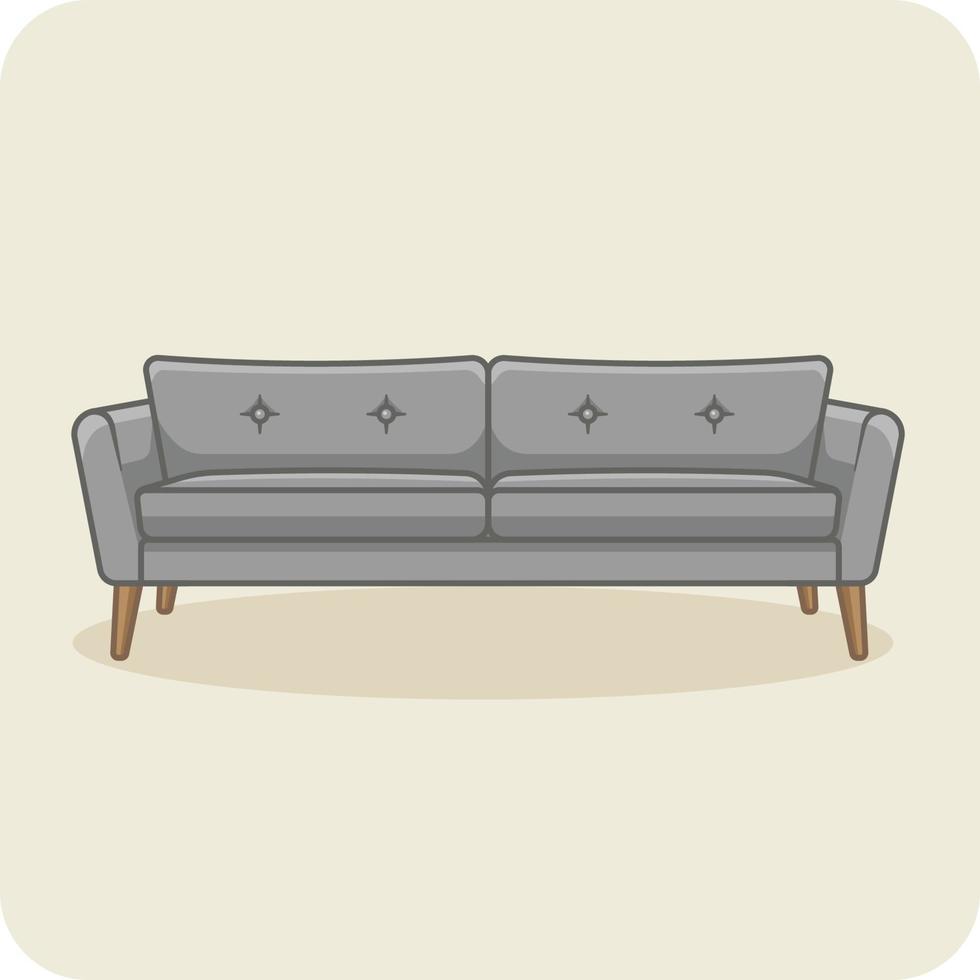 modern Sofa grau Farbe Innere Design, Vektor und Illustration.