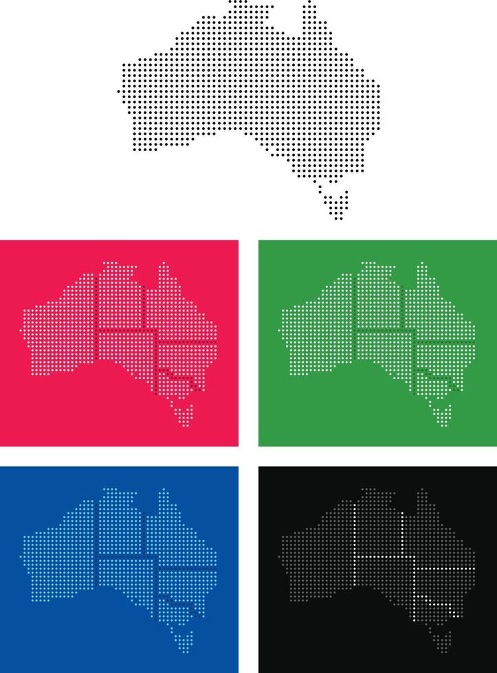 Australien Karte Punkt Muster vektor