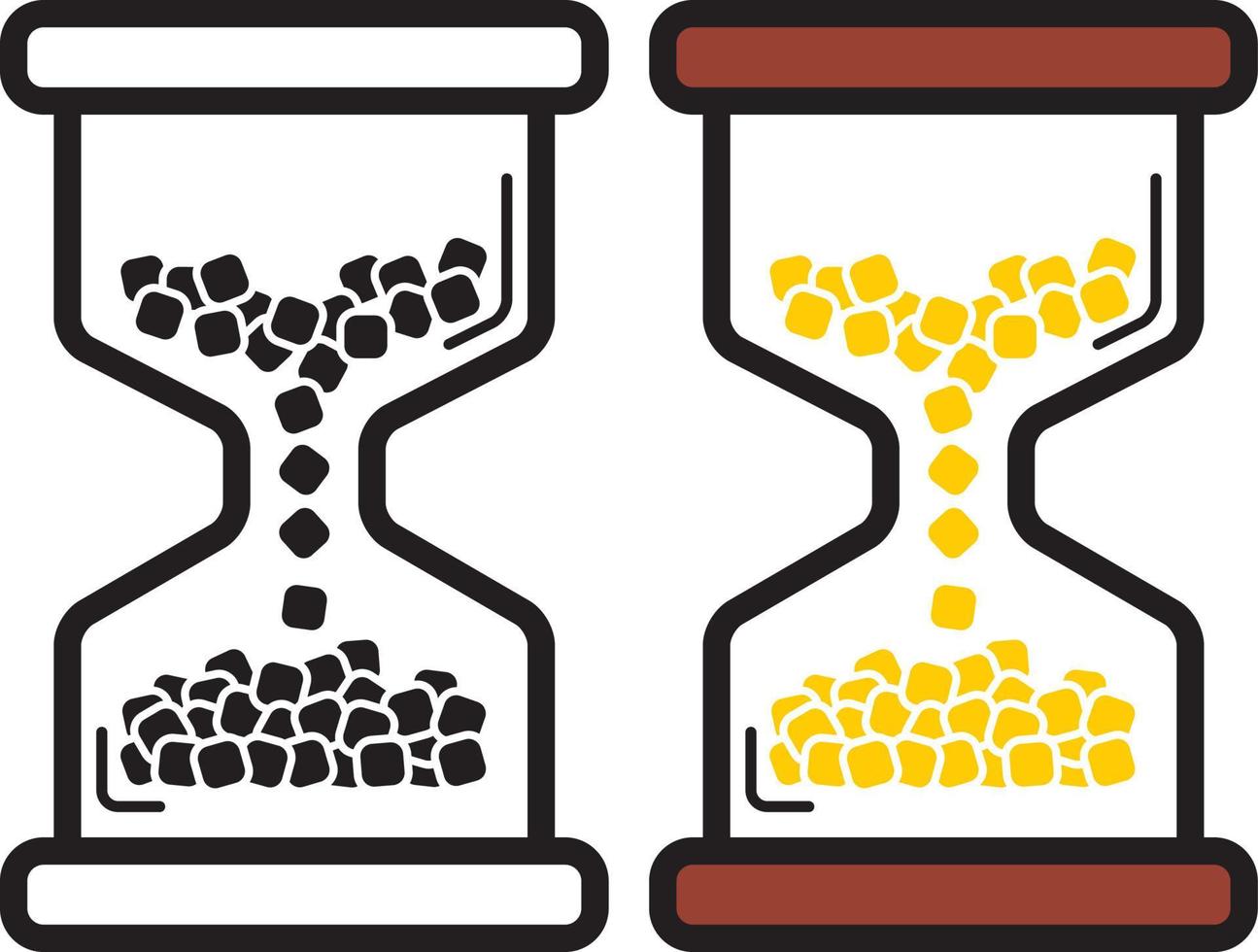 Illustration von Sanduhr mit Würfel Sand vektor