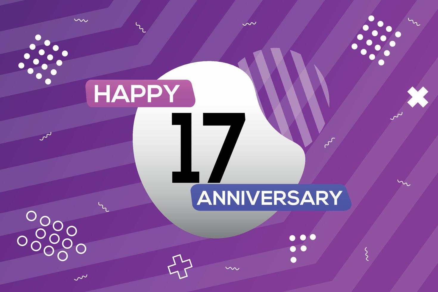 17:e år årsdag logotyp vektor design årsdag firande med färgrik geometrisk former abstrakt illustration