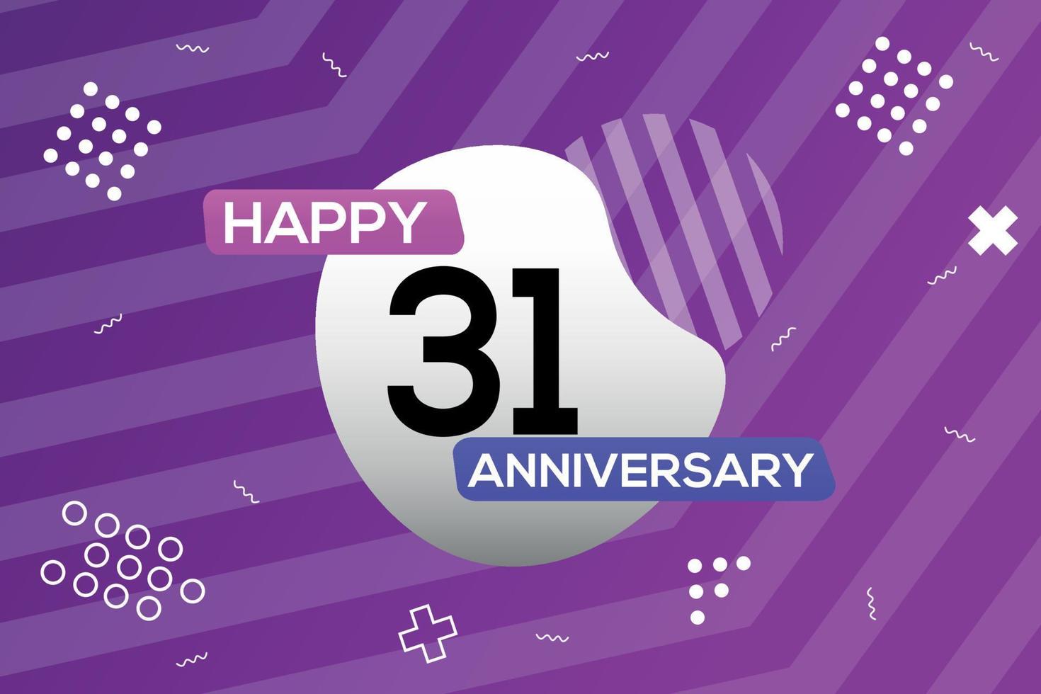 31: a år årsdag logotyp vektor design årsdag firande med färgrik geometrisk former abstrakt illustration