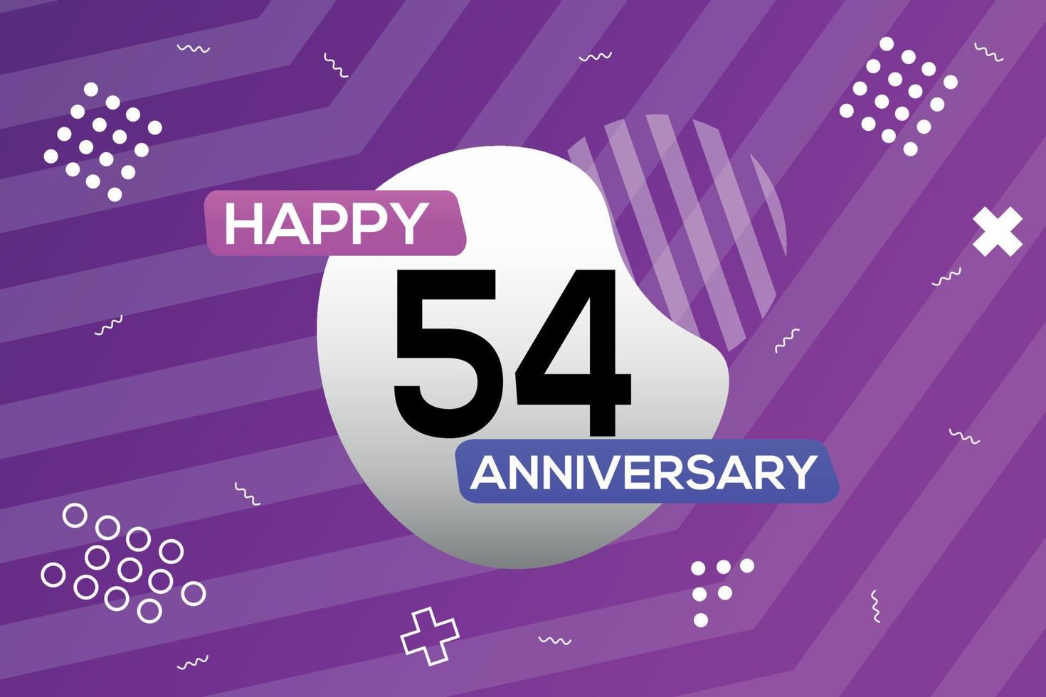 54 .. Jahr Jahrestag Logo Vektor Design Jahrestag Feier mit bunt geometrisch Formen abstrakt Illustration