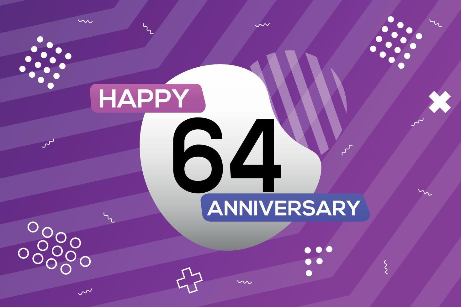 64: e år årsdag logotyp vektor design årsdag firande med färgrik geometrisk former abstrakt illustration